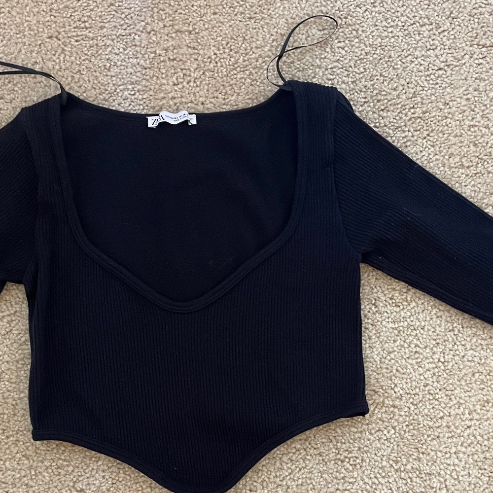 New Zara black croptop size xs-s